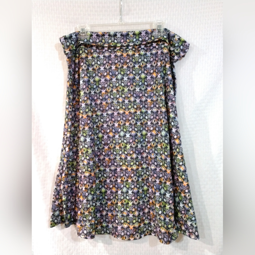 Lularoe Colorful Knit Stretch Skirt Pull On Relaxed Casual Skirt Size 3XL